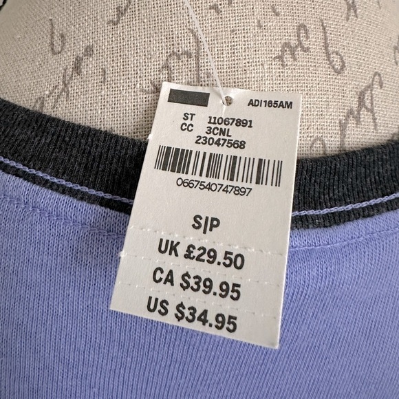 PINK Victoria’s Secret Lilac and Charcoal Raglan Sleeve Tee - Picture 8 of 11